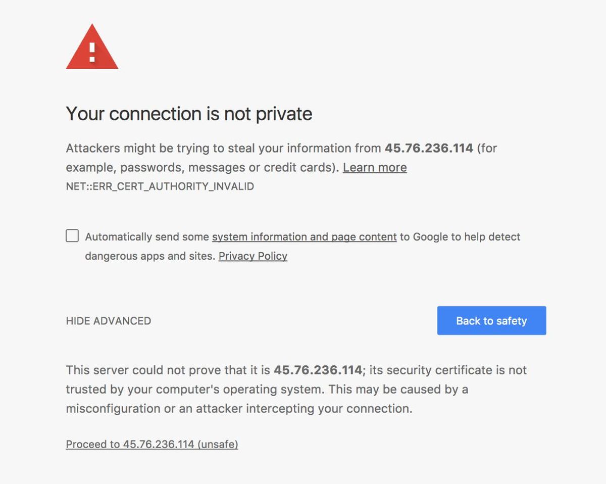 proceed ssl error